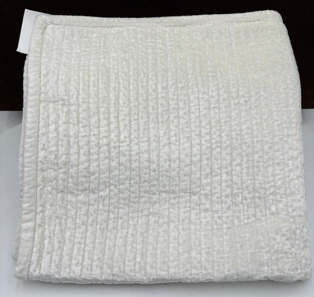 Orchids Lux Home Spencer White Velvet Quilted Euro Sham