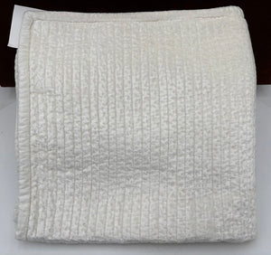 Orchids Lux Home Spencer White Velvet Quilted Euro Sham