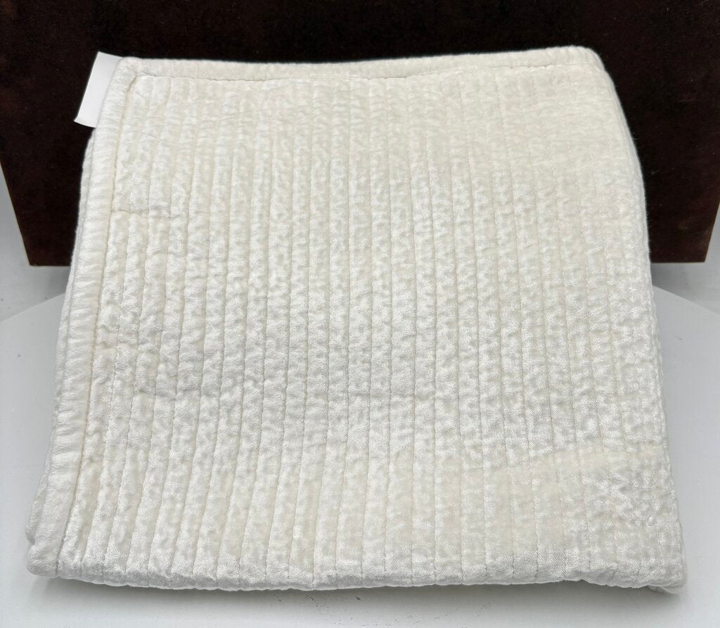 Orchids Lux Home Spencer White Velvet Quilted Euro Sham