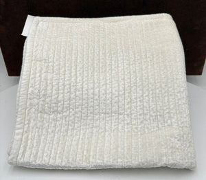 Orchids Lux Home Spencer White Velvet Quilted Euro Sham