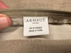 Arhaus Home Cotton, Linen, & Cow Hide Fur Cover Pillow Sham