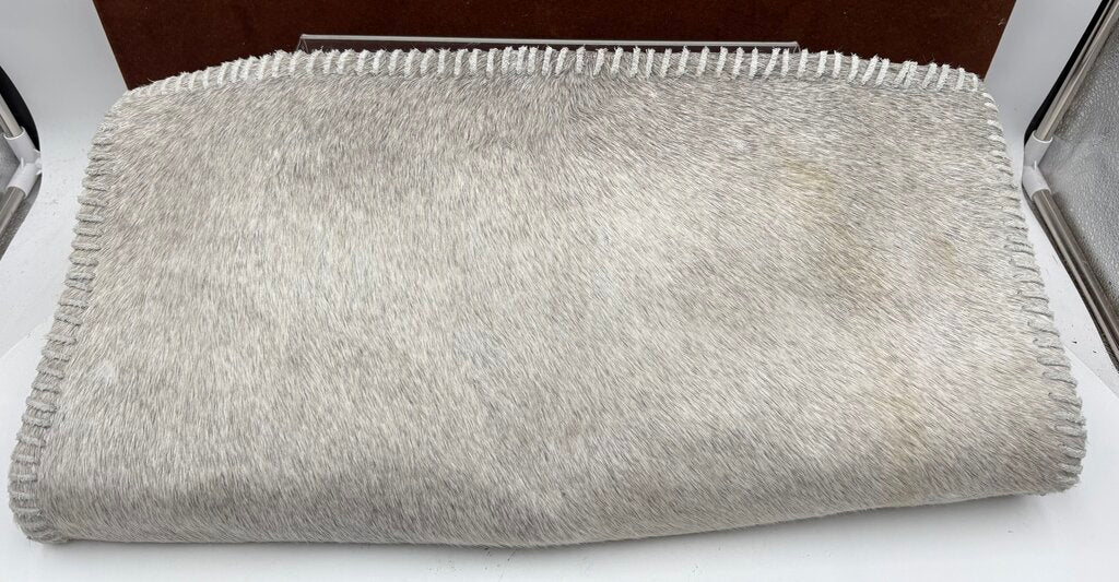 Arhaus Home Cotton, Linen, & Cow Hide Fur Cover Pillow Sham