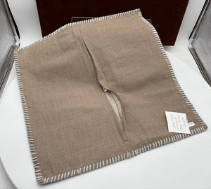 Arhaus Home Cotton, Linen, & Cow Hide Fur Cover Pillow Sham