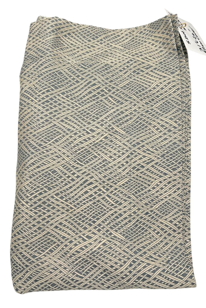 S.D.H. Italy Cotton & Silk Charcoal Gray & Cream Geometric Line Square Print Pillow Sham by Miss Daisy's Consignment & Auction House