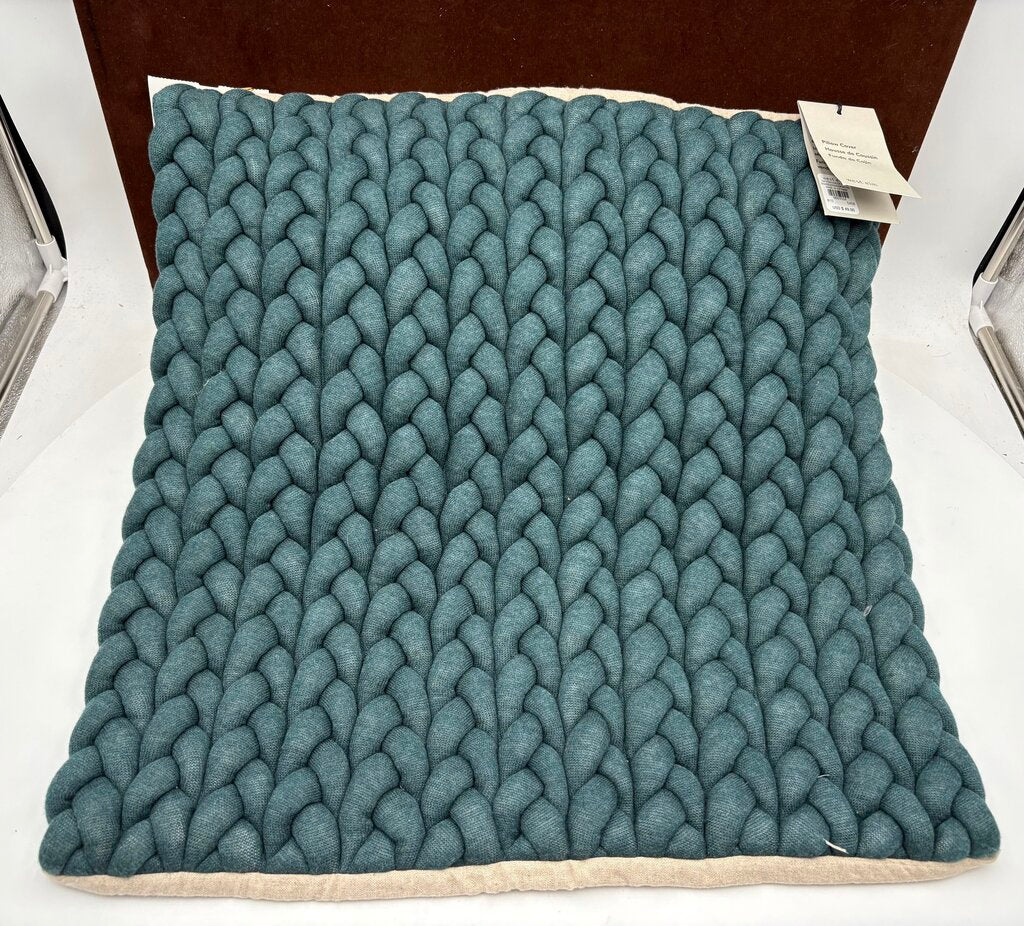 West Elm Cotton Gun Metak Blue Braided Jersey Pillow Cases (PAIR)