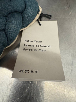 West Elm Cotton Gun Metak Blue Braided Jersey Pillow Cases (PAIR)
