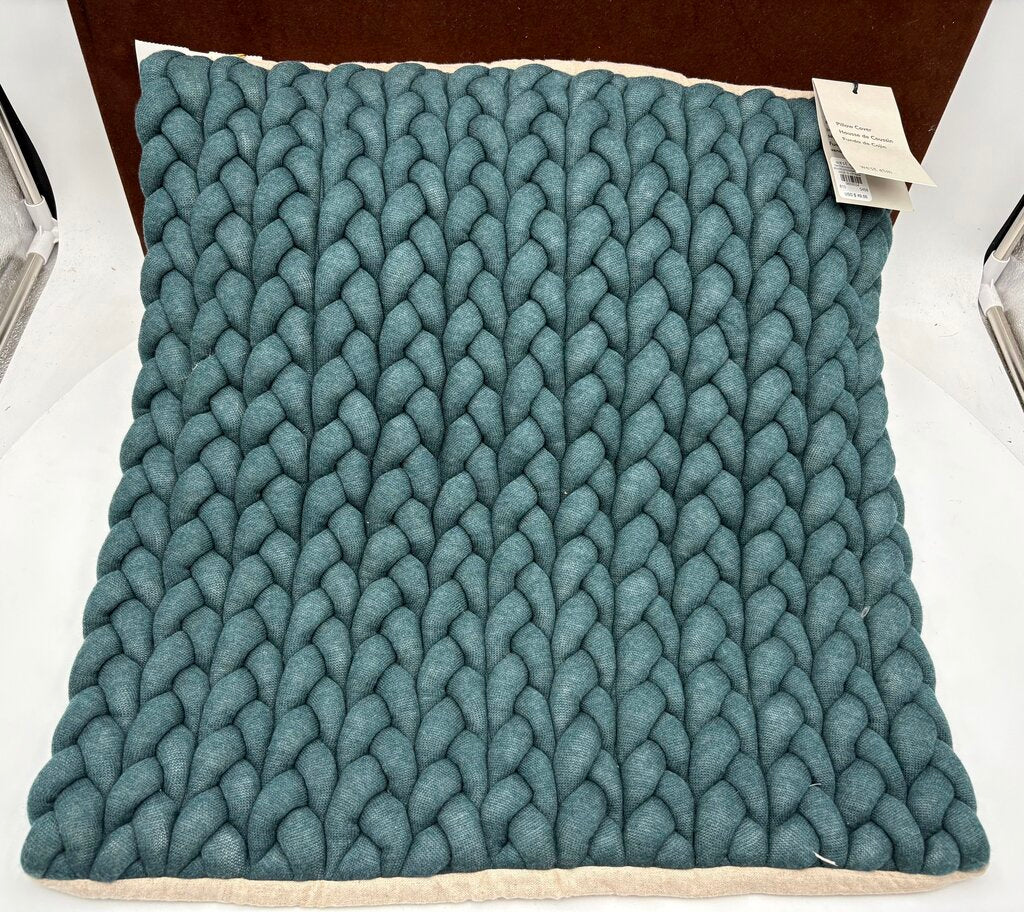 West Elm Cotton Gun Metak Blue Braided Jersey Pillow Cases (PAIR)