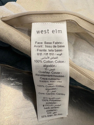 West Elm Cotton Gun Metak Blue Braided Jersey Pillow Cases (PAIR)