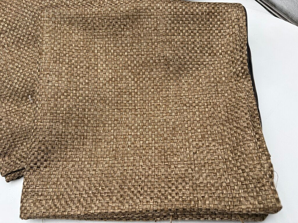 Custom Linen Bronze Basket Weave Pattern Pillow Cover