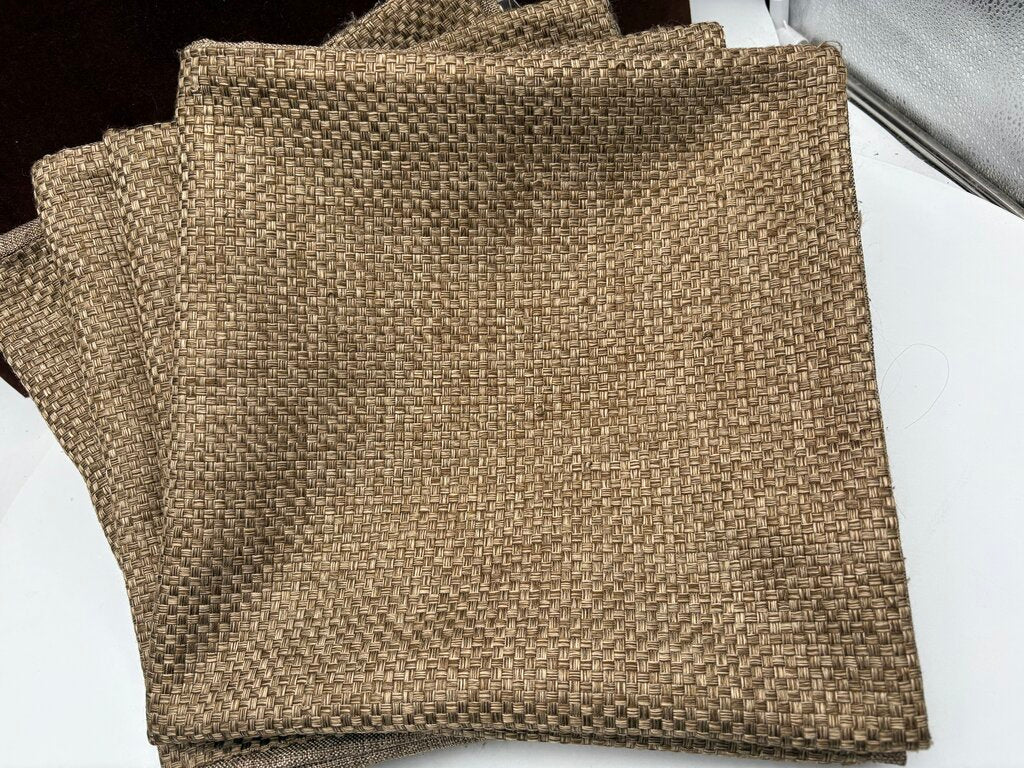Custom Linen Bronze Basket Weave Pattern Euro Pillow Sham