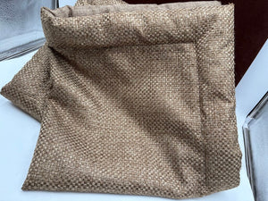 Custom Linen Bronze Basket Weave Pattern Quilted Edge Large Pillow Sham