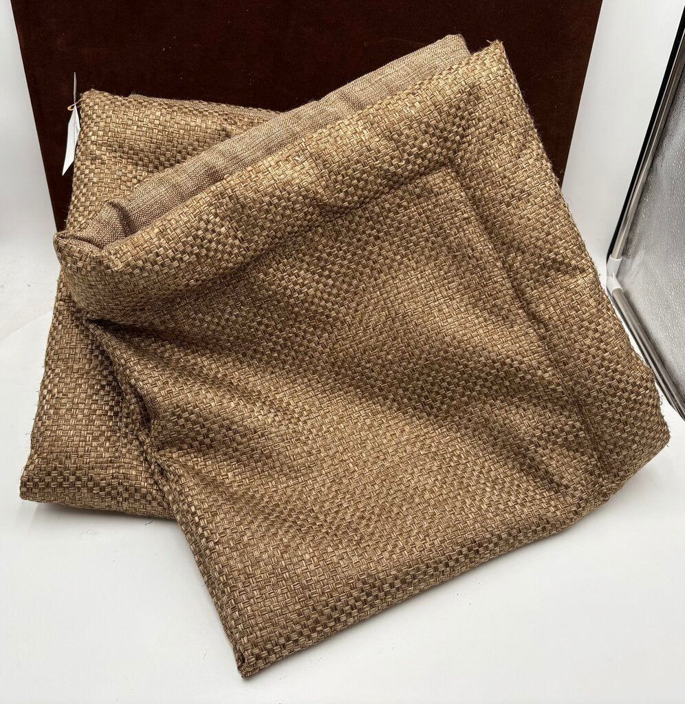 Custom Linen Bronze Basket Weave Pattern Quilted Edge Large Pillow Sham