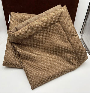 Custom Linen Bronze Basket Weave Pattern Quilted Edge Large Pillow Sham