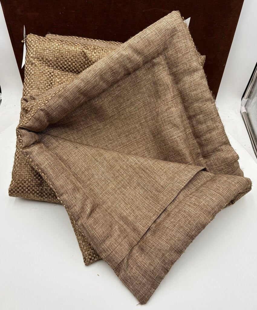 Custom Linen Bronze Basket Weave Pattern Quilted Edge Large Pillow Sham