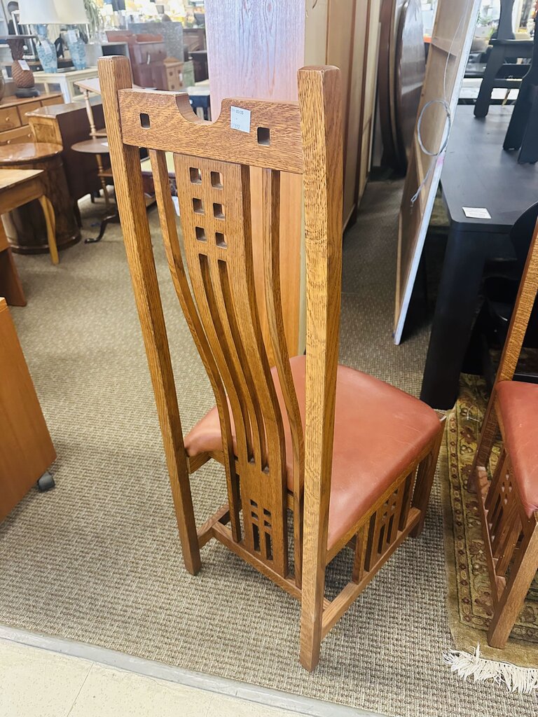 Mission Arts & Crafts Style Oak Chairs (pair)