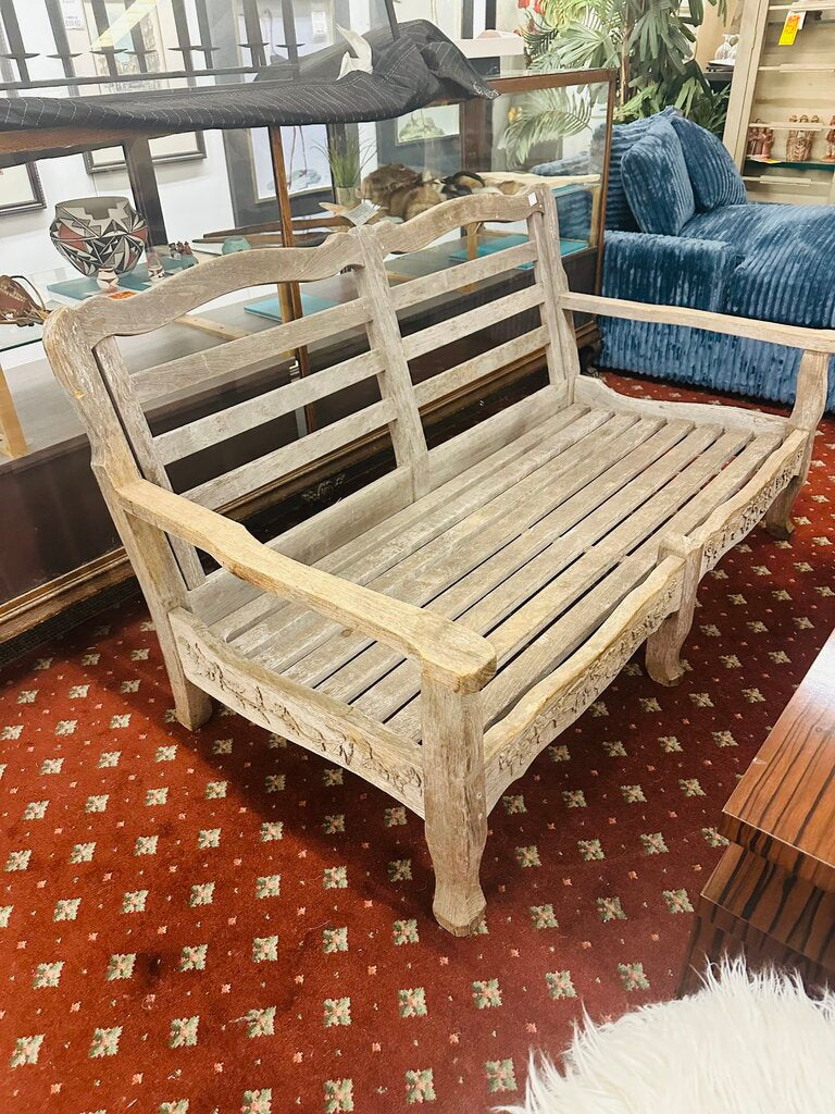 Kingsley Bate Carved Settee 59" W.