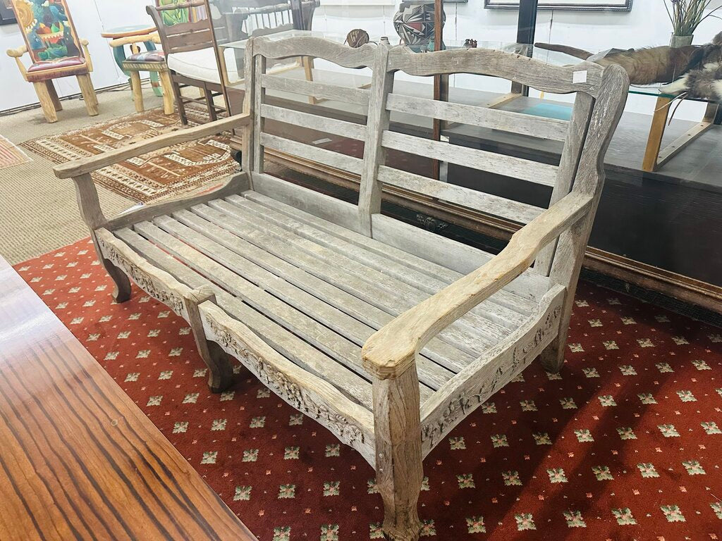 Kingsley Bate Carved Settee 59" W.