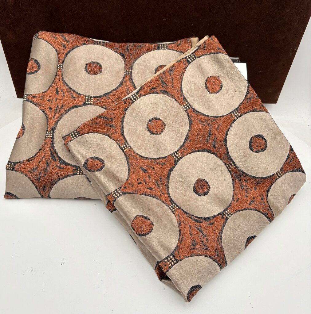 Ann Gish Polyester Contemporary Bronze & Taupe Pillow Cover Set (2Pcs)