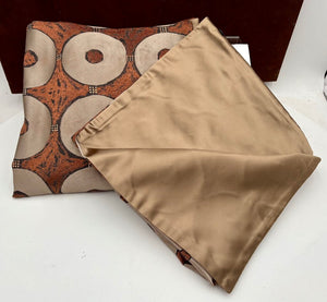 Ann Gish Polyester Contemporary Bronze & Taupe Pillow Cover Set (2Pcs)