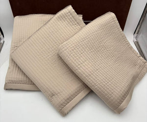 Ann Gish Art of Home Taupe Quilted Ribbed Pillow Cover