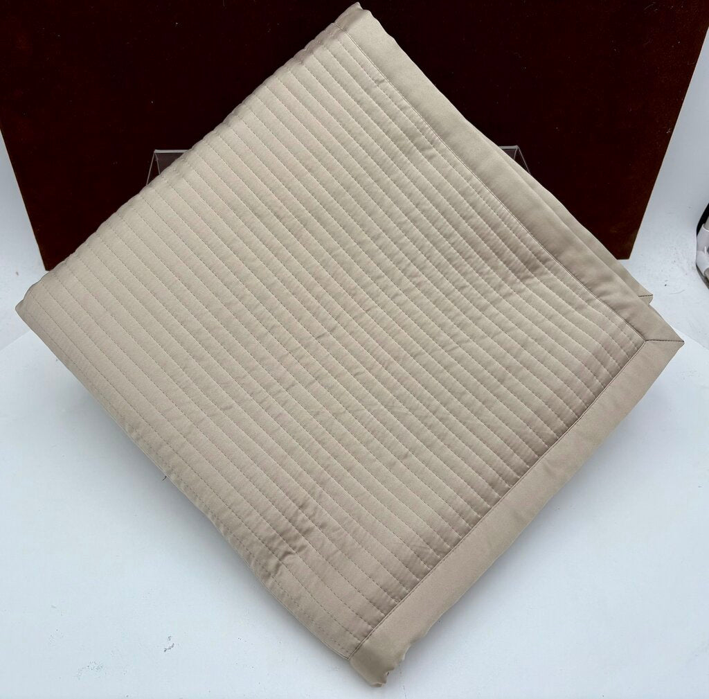 Ann Gish Art of Home Taupe Quilted Ribbed Pillow Cover