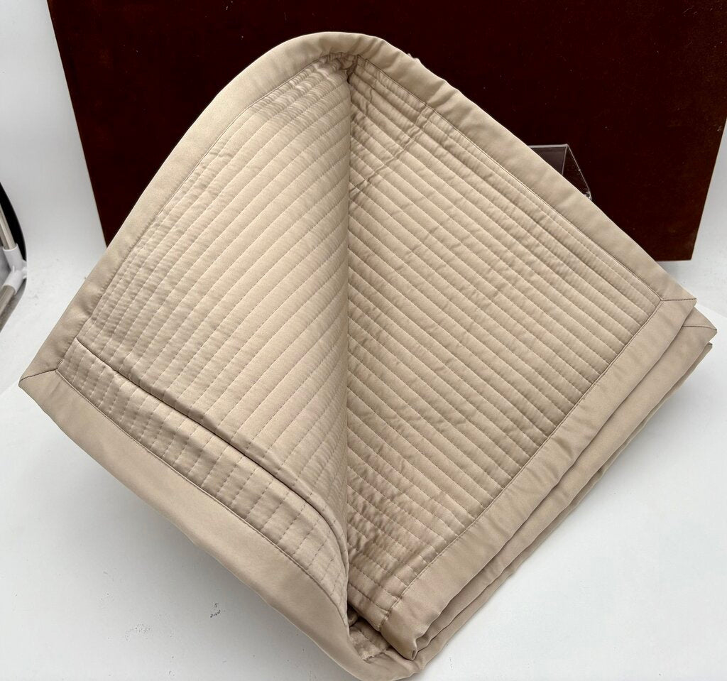 Ann Gish Art of Home Taupe Quilted Ribbed Pillow Cover