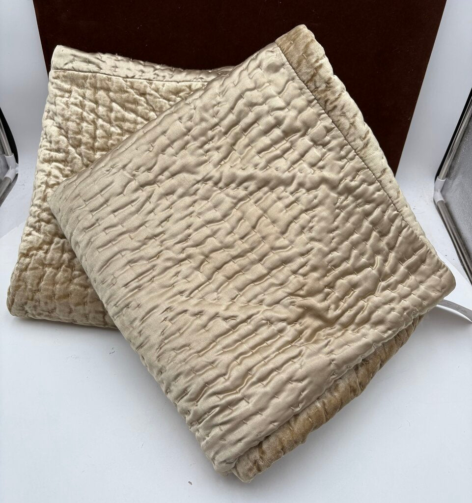 Custom Golden Plush Quilted Pillow Cover
