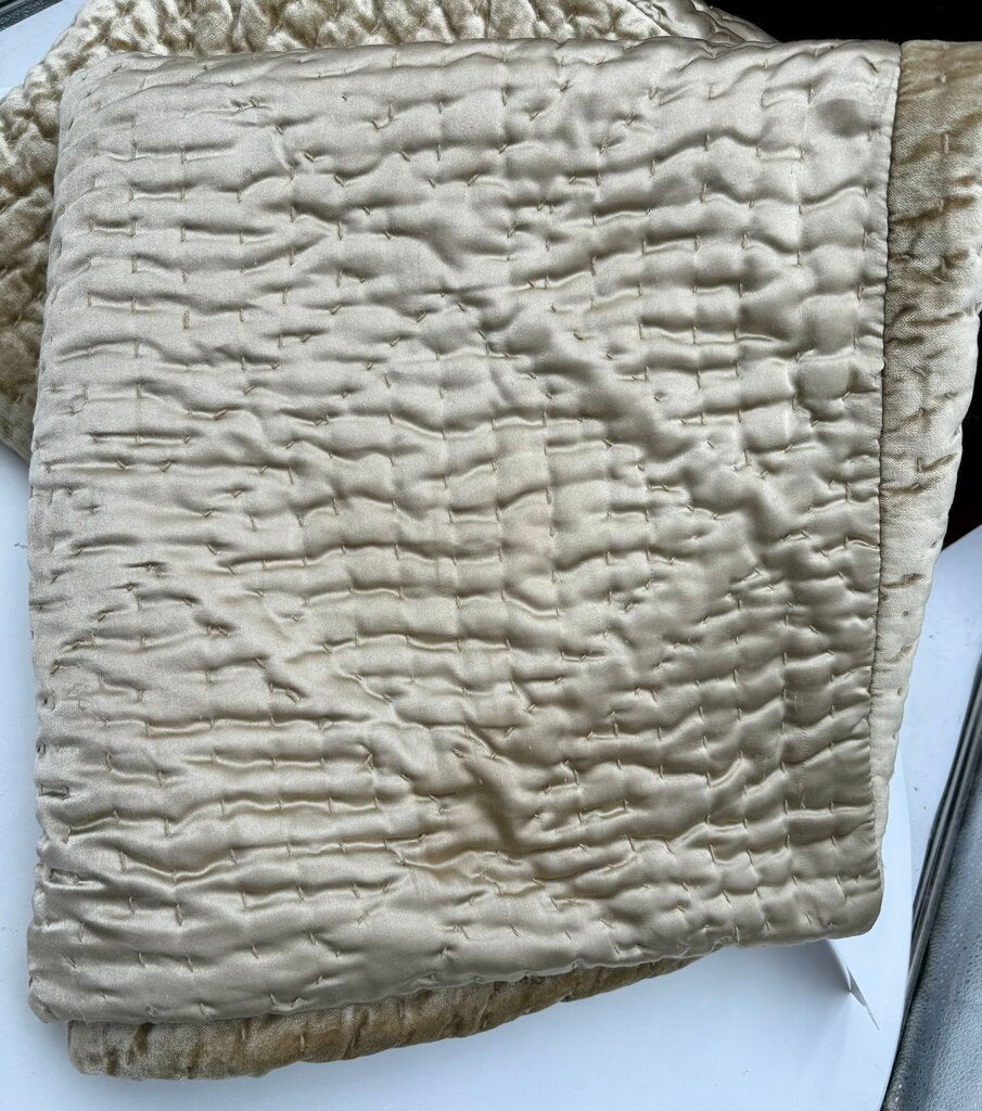 Custom Golden Plush Quilted Pillow Cover