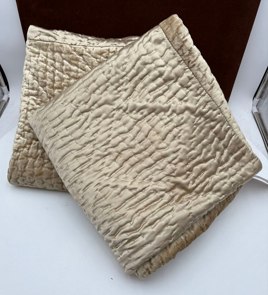 Custom Golden Plush Quilted Pillow Cover