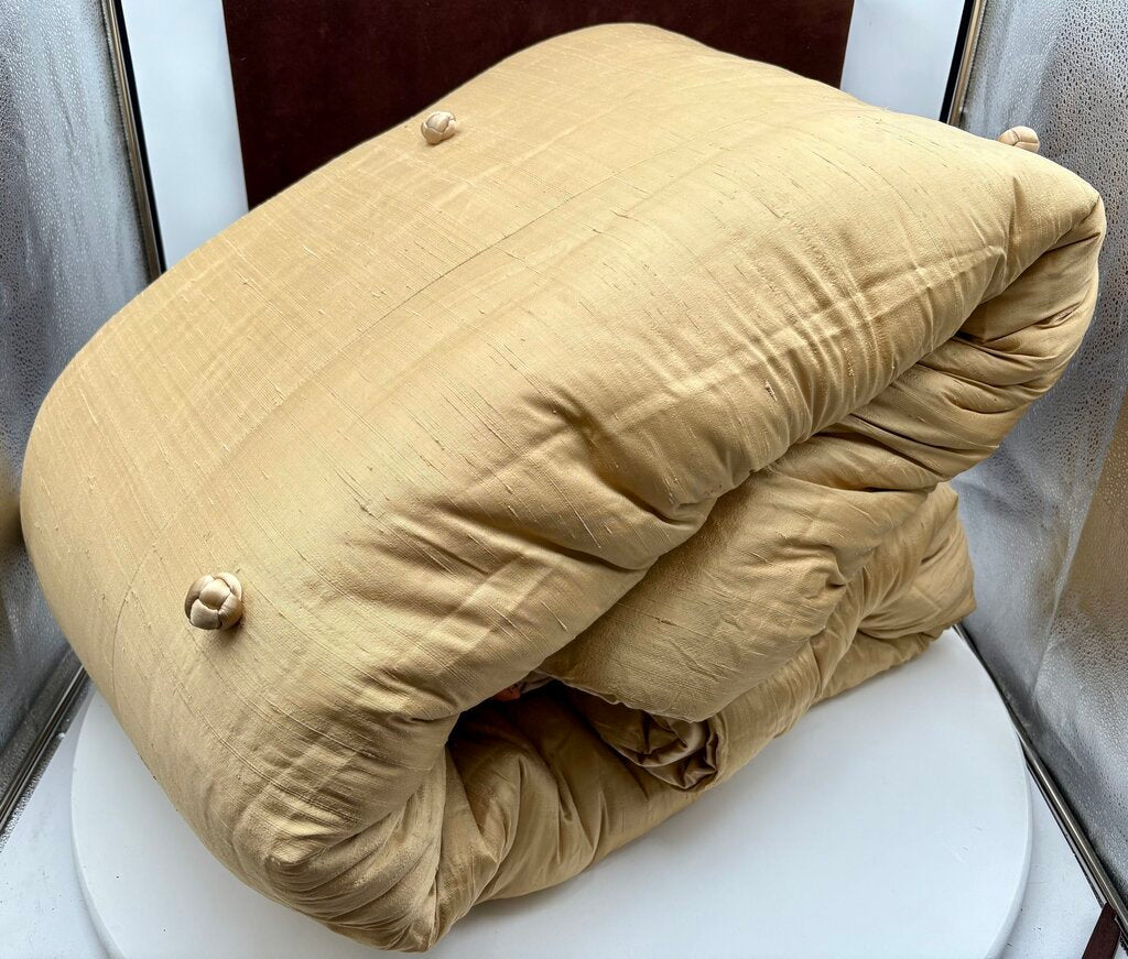 Ann Gish Chinese Style Golden Silk & Knots Bed Spread