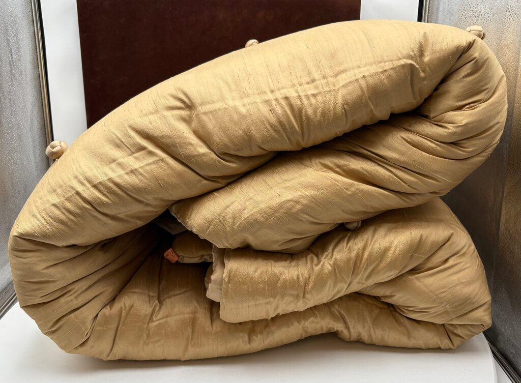 Ann Gish Chinese Style Golden Silk & Knots Bed Spread