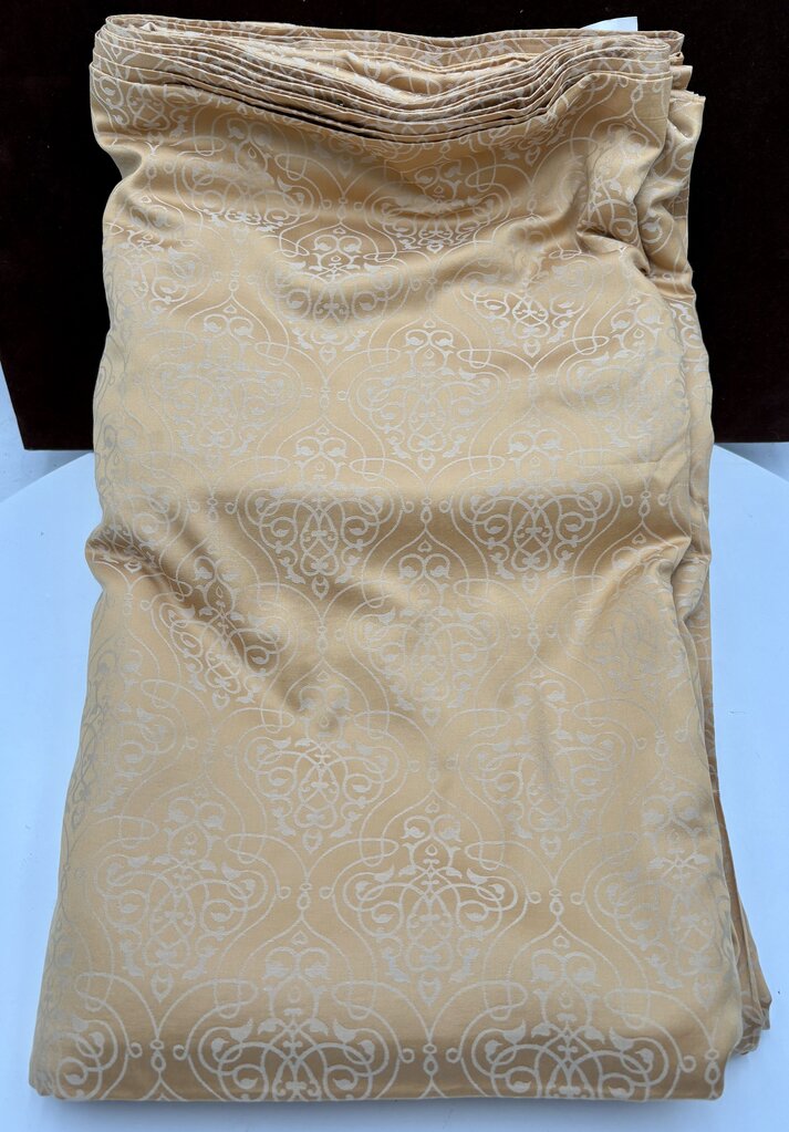 S.D.H. Italy Golden Linen Jacquard Damask Style Print Weave Duvet Cover