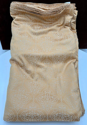 S.D.H. Italy Golden Linen Jacquard Damask Style Print Weave Duvet Cover