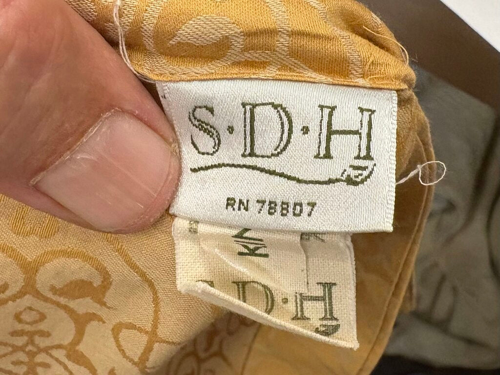 S.D.H. Italy Golden Linen Jacquard Damask Style Print Weave Duvet Cover