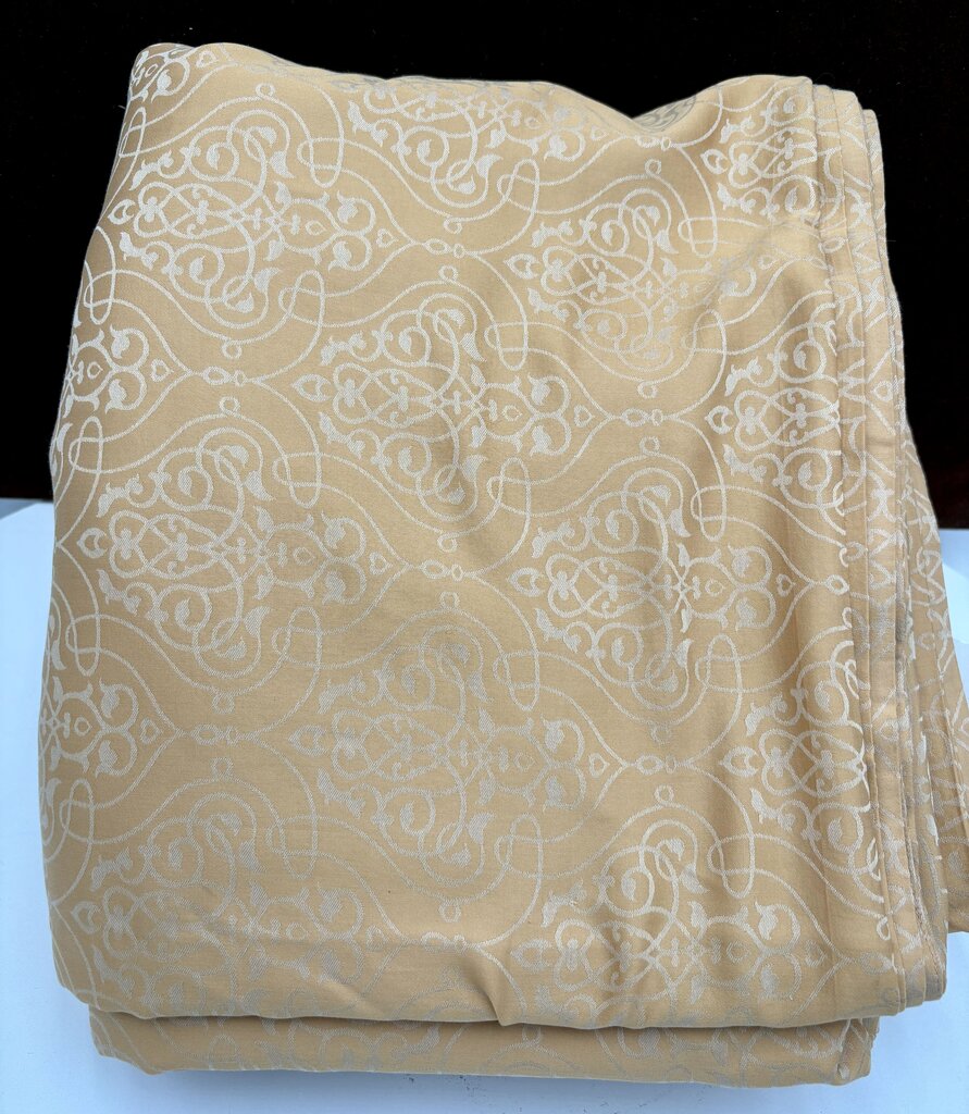 S.D.H. Italy Golden Linen Jacquard Damask Style Print Weave Duvet Cover
