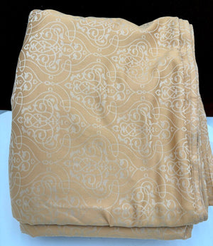 S.D.H. Italy Golden Linen Jacquard Damask Style Print Weave Duvet Cover