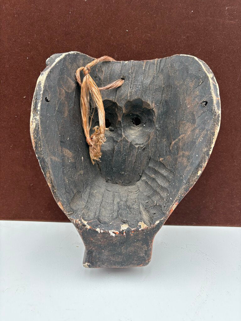 African Carved Wood Pig Mask Wall Hanging