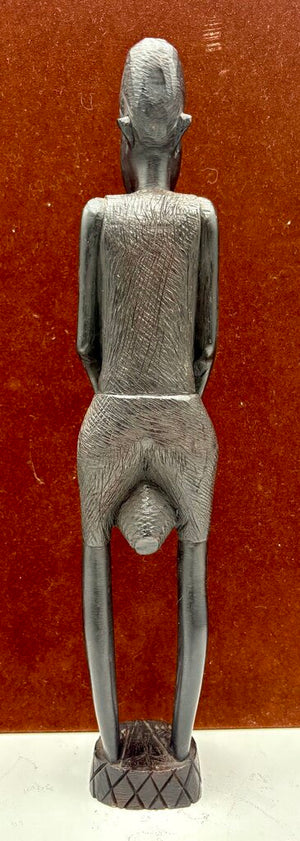 African Carved Ebony Statue Drummer 13"