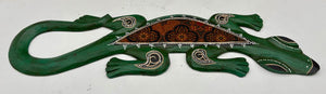 Guatemalan Carved Textiled & Painted Folk Art Gecko