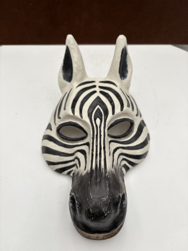 Resin Cast Hand Painted Zebra Mask Wall Decor
