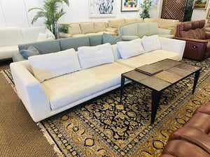 Custom 2 Piece Sofa With Dellarobbia Fabric Cost $3392 (136" W.)