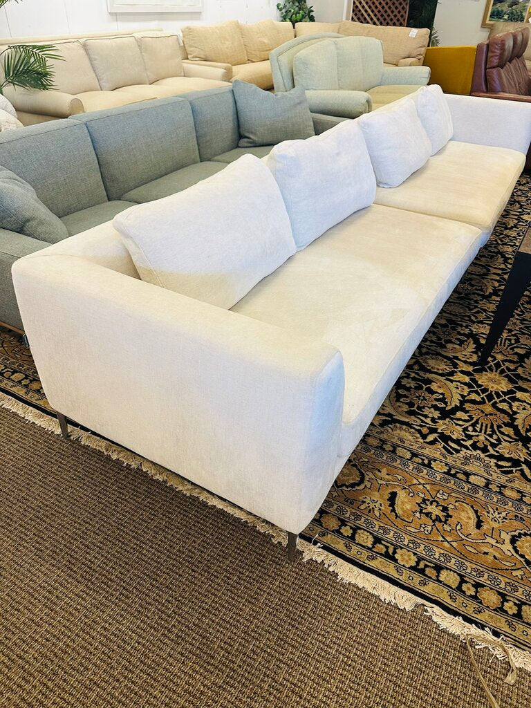 Custom 2 Piece Sofa With Dellarobbia Fabric Cost $3392 (136" W.)