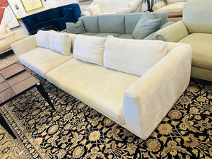 Custom 2 Piece Sofa With Dellarobbia Fabric (136" W.) Needs Cleaning