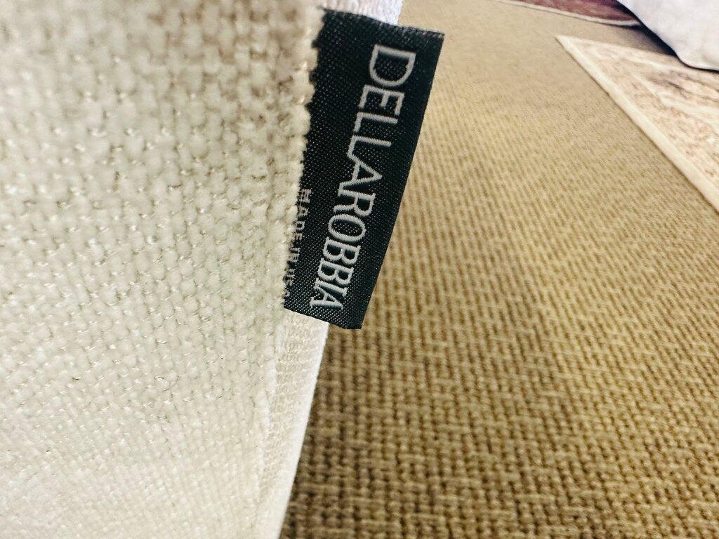 Custom 2 Piece Sofa With Dellarobbia Fabric Cost $3392 (136" W.)