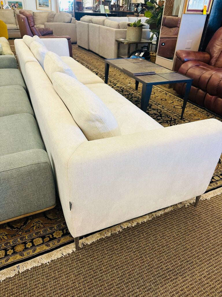 Custom 2 Piece Sofa With Dellarobbia Fabric Cost $3392 (136" W.)