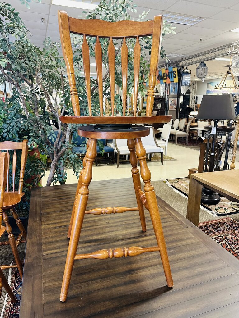 Custom Spindle Back Swivel Barstools( set of 3)
