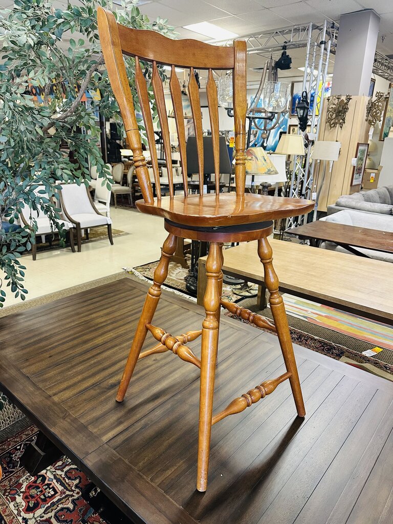 Custom Spindle Back Swivel Barstools( set of 3)