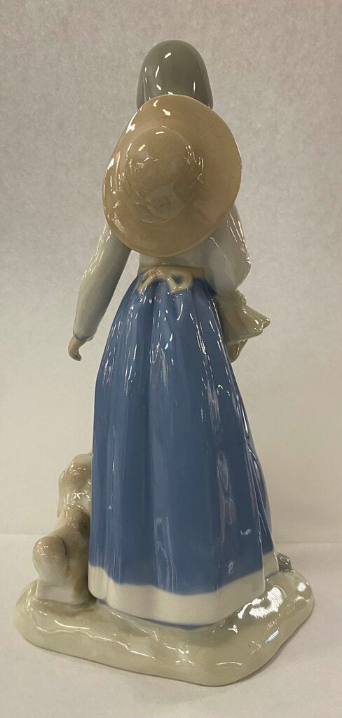 Rex Valencia Porcelain Girl w/ Flowers & Dog