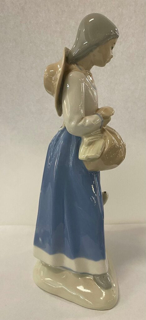 Rex Valencia Porcelain Girl w/ Flowers & Dog