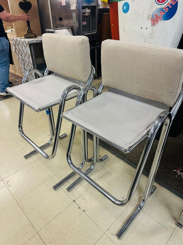 Jerry Johnson Arcadia Chrome Barstools (Pair)